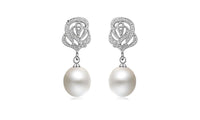 Women Cubic Zirconia Round Shape White Beautiful Earrings - sparklingselections