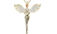 Charming Exquisite Angel Wing With Crystal Pendant Necklace - sparklingselections