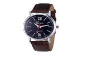 Casual Leather Analog Stainless Steel Quartz Wrist Watch - sparklingselections