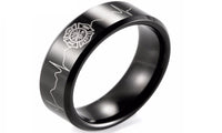 Black Beveled Tungsten Carbide Rings - sparklingselections