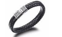 Fashion Black Leather Bracelet - sparklingselections