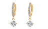 Geometric Round Crystal Stud Earrings