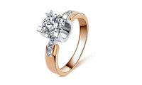 Rose Gold Plated Classical CZ Ring (6,7,8)
