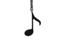 Fashion Black Tone Music Notes Pendant Necklace