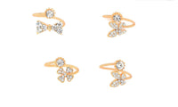 4 Pcs Plain Above Knuckle Yellow Color Band Ring Set