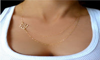 Gold Color 3 Layer Chain Bar Necklace