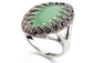 Classic Vintage Pattern Green Austrian Crystal Ring (8)