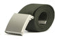 Waist Belt Silver Metal Buckle Canvas Waistband Strap