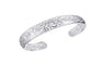 Silver Plated Bezel Hollow Cuff Bangle