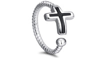 Exquisite Antique Silver Cross Ring (Adjustable)
