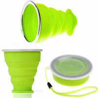 New 200ML Sports Travel Portable Silicone Folding Rectangle Water Bottle - sparklingselections