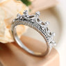 Beautiful Style Hollow Queen Crown Rhinestone Silver Plated Wedding Ring For Females Best Jewelry Accessories