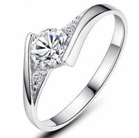 New Silver Plated Wedding Rings Jewelry For Women's - sparklingselections