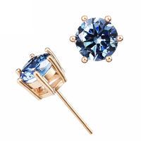 New Fashion Cute Little Simple Crystal Korean Style Gold Stud Earrings - sparklingselections