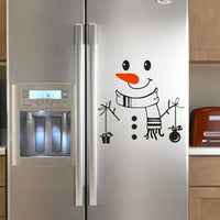 2019 Cute Snowman Happy Delicious Kitchen Fridge Wall Sticker - sparklingselections