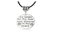 No Longer By My Side Written Round Shape Pendant Necklace