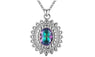 Fashion Silver Plated Crystal CZ Stone Necklace For Women