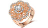 Gold Plated Imitation Crystal Flower Shape Ring (7,8,9)