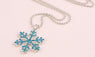 Fashion Blue Color Crystal Snowflake Flower Pendant Necklace