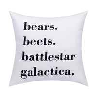 Bears Beets Battlestar Galactica Throw Pillow Cover Decorative Pillow Cases 18 × 18 Inch Cushion Cover for Sofa Bedroom Office Car - sparklingselections