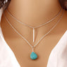 Fashion Bohemia Sequin Turquoise Pendant Necklace