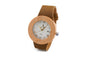 Vintage Round Wooden Luxury Quartz Watch With Date