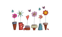 Cartoon Flower Butterfly wall Stickers - sparklingselections