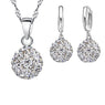 New Austrian Crystal Pave Disco Ball Jewelry Set Women Geometric Copper CZ Wedding Necklace Earrings Jewelry Set
