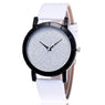Faux Leather Simple Style Clock Dial Ladies Casual Wrist Watch