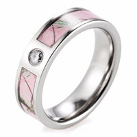 Pink Camo Engagement Wedding Ring - sparklingselections