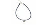 Gold Color Black Leather Choker Pendant Necklace For Women