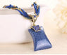 Fashion Sweet Retro Blue Geometric Pendant Necklace