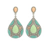Multicolor Bead Large Bohemia Dangle Women Earrings Green Garden Crystal Cone Earrings Jewelry