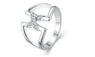 Round Style Silver Plated CZ Crystal Ring For Women (7,8)