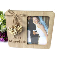 Just Married Picture Frames, Wedding Picture Frames, Mr & Mrs Wooden Wedding Picture Frame for Valentines Day - sparklingselections