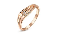 Genuine Austria Crystal Rose Gold Color Ring for Women (6,7,8)