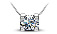Cubic Zirconia Silver Plated Drop Pendant for Necklace (Without Chain)