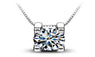 Cubic Zirconia Silver Plated Drop Pendant for Necklace (Without Chain)