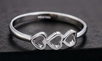 Classic Three Heart Shape Ring For Women (6,8)