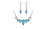 White Gold Color Austrian Crystal Water Drop Shape Jewelry Set