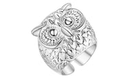 Silver Plated Charming Owl Shape Rose Wedding Rings (Adjustable)