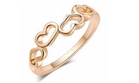 Hollow Heart Gold Plated Color Tail Ring (6,7)
