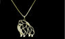 Pomeranian Puppy Dog Cut Out Dainty Pendant Necklace