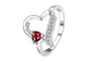 Double Heart Shape CZ Crystal Silver Ring For Women (7,8)