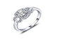 Beautiful White Gold Sterling Silver Wedding Elegant Ring 