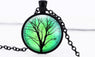 Glass Cabochon Tree Of Life Dome Pendant Necklace
