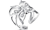 Zircon Silver Plated Butterfly Ring - sparklingselections