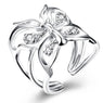 Butterfly Zircon Silver Plated Finger Ring