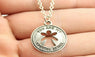 Silver Plated One Sided Round Shape Angel Pendant Necklace