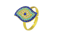 White Blue Rhinestone Eye Shape Ring For Women (8)